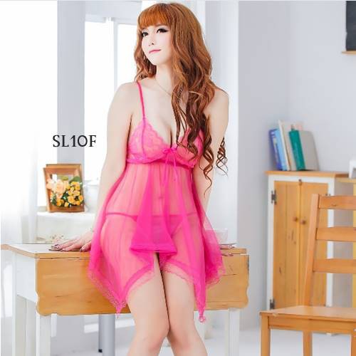 [SIAP KIRIM] BAJU TIDUR WANITA DEWASA LINGERIE SEXY GAUN TIDUR SEKSI FUSCHIA SL10F