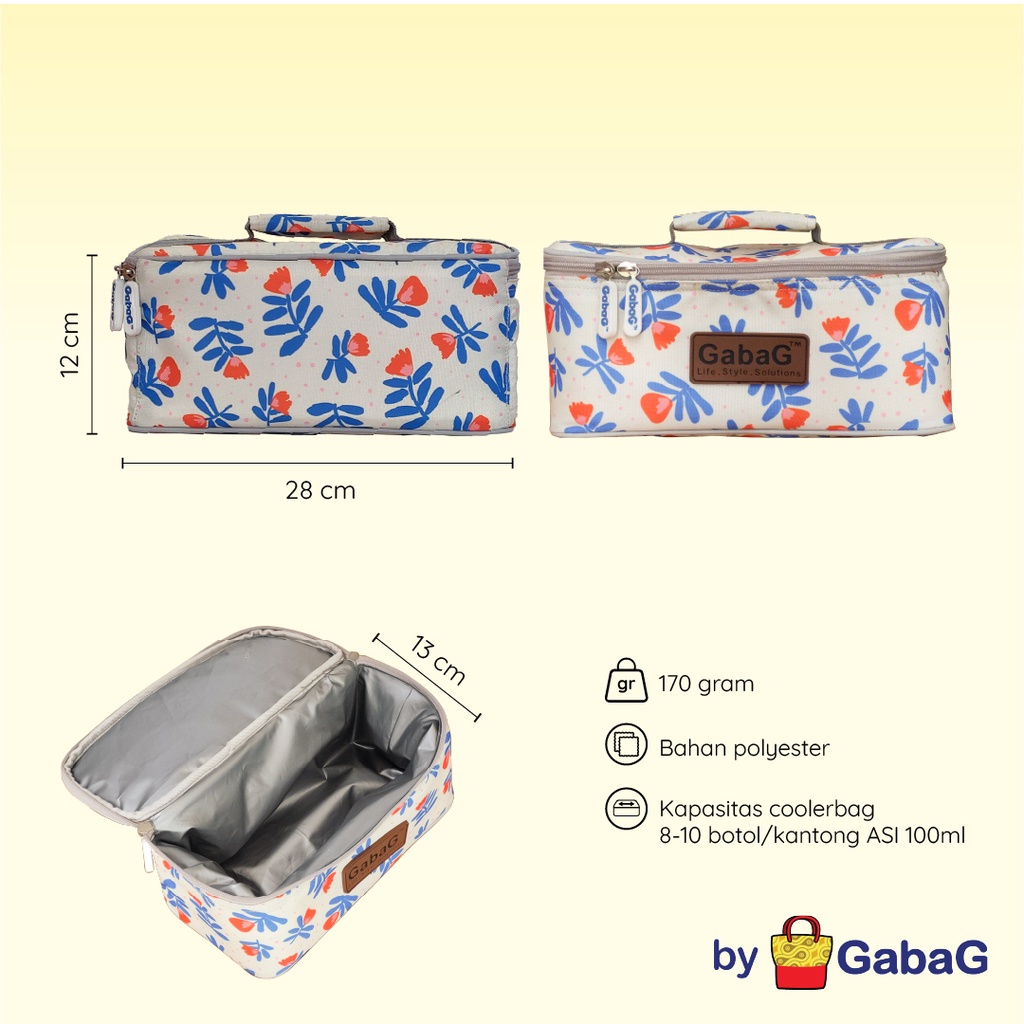 GABAG COOLER BAG INFINITE SERIES AWAN / CRYSTAL /BUNGA Tas Pendingin Botol Susu ASIP