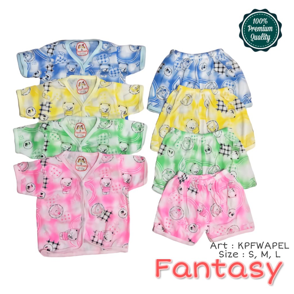 Stelan Baju Anak Pendek Kancing 0 - 2 Tahun / Baju Tidur Anak / Piyama Anak Katun