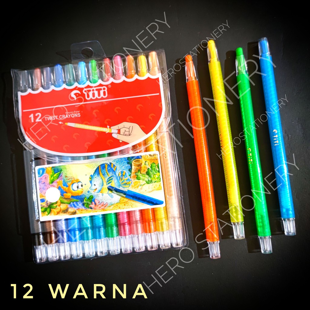 

TITI Joyko crayon krayon putar mini 12 warna TI-CP-12T