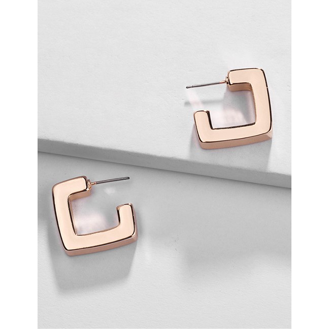 LRC Anting Tusuk Fashion Gold Alloy Geometric Square Smooth Earrings D53207