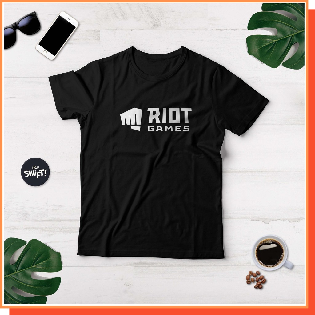 Kaos T-Shirt RIOT GAMES LOGO Cotton Combed 30S Standar Distro