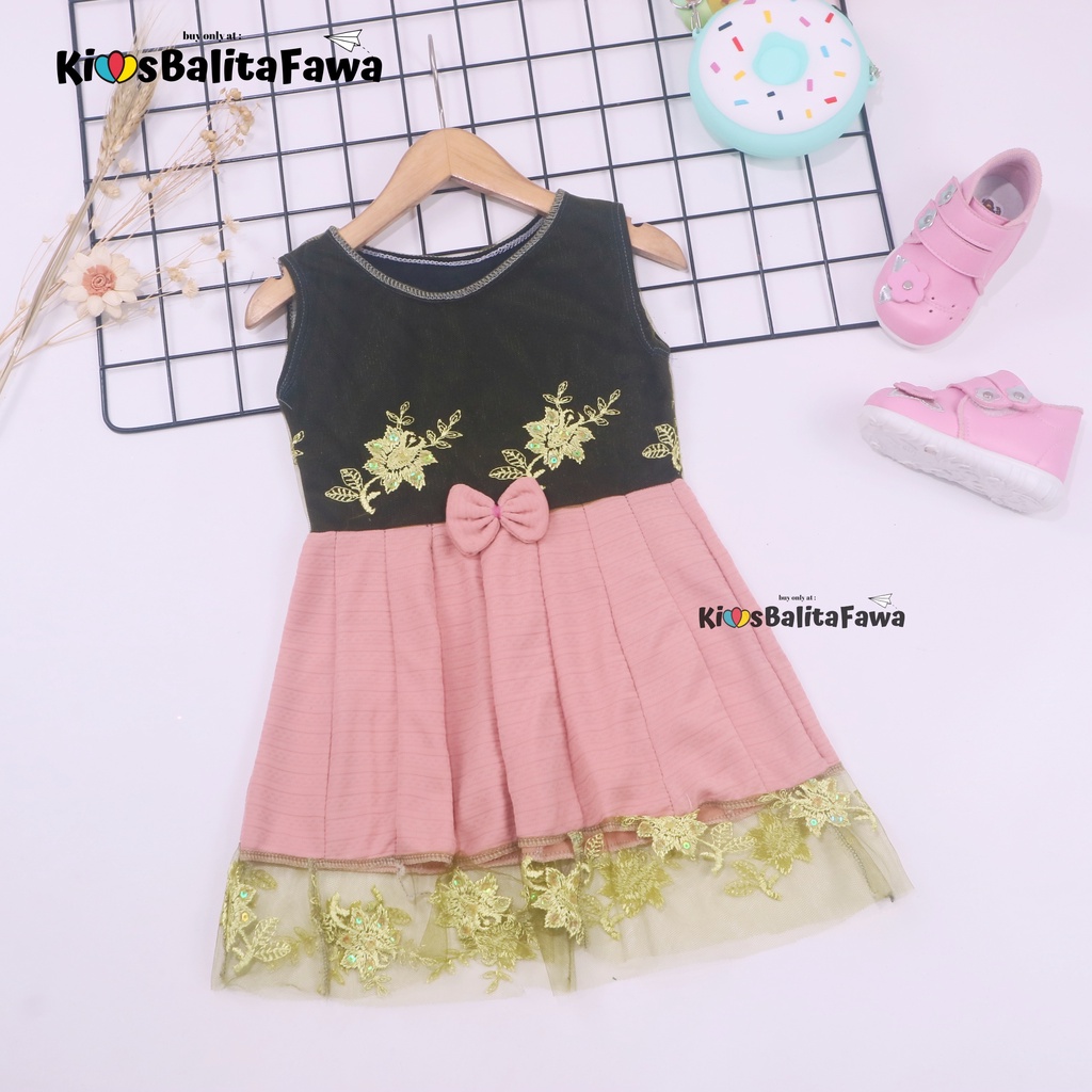 Dress Zulfa uk Bayi 6-18 Bulan / Dres Brukat Kensi Anak Perempuan Baju Brokat Balita Cewek Pakaian