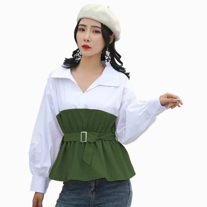 Blus Lengan panjang Gaya Korea Variasi krah kemeja model terbaru - Givtha Production Earth