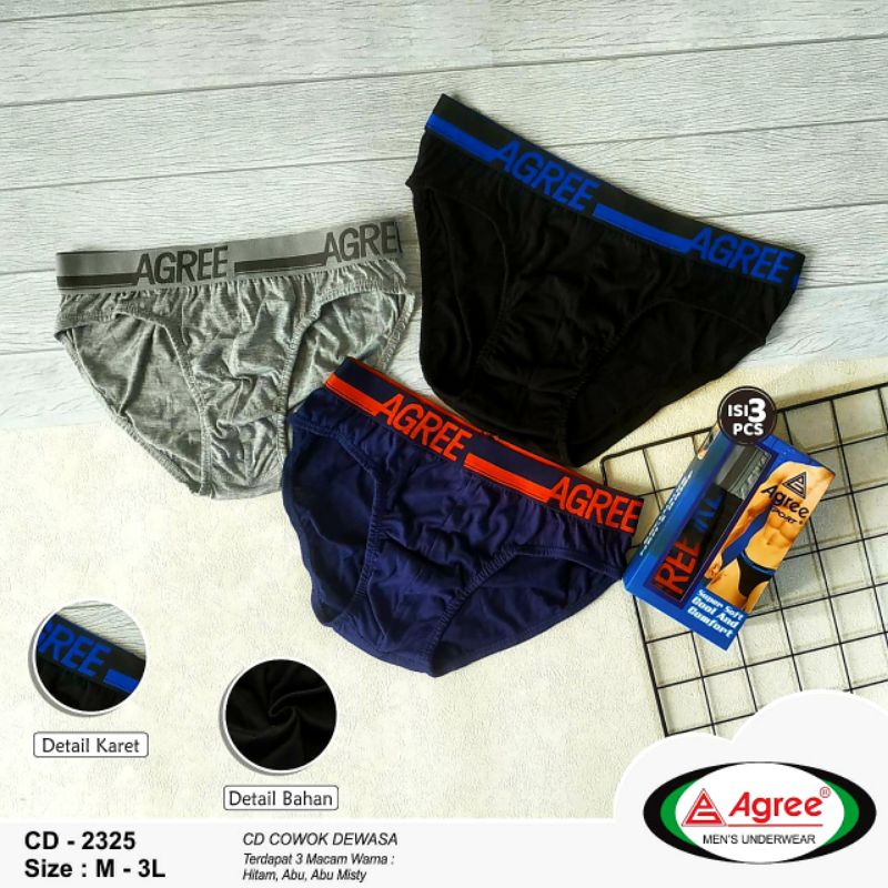 Celana Dalam pria AGREE 2325/. 1box isi 3pcs