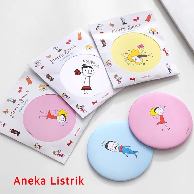 CERMIN BULAT CERMIN RIAS CERMIN MAKE UP CERMIN KECIL CERMIN HIAS CERMIN MINI MIRROR KACA-6