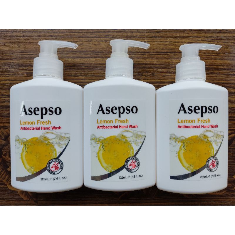 Asepso hand wash antibacterial lemon fresh 225ml