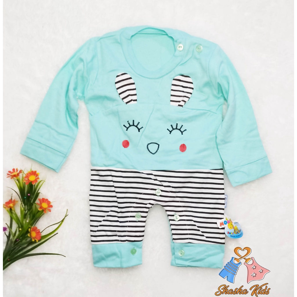 [ MG 12] Baju bayi  / Jumpsuit baju Bayi  bahan SNI model topi usia 0-6 bulan