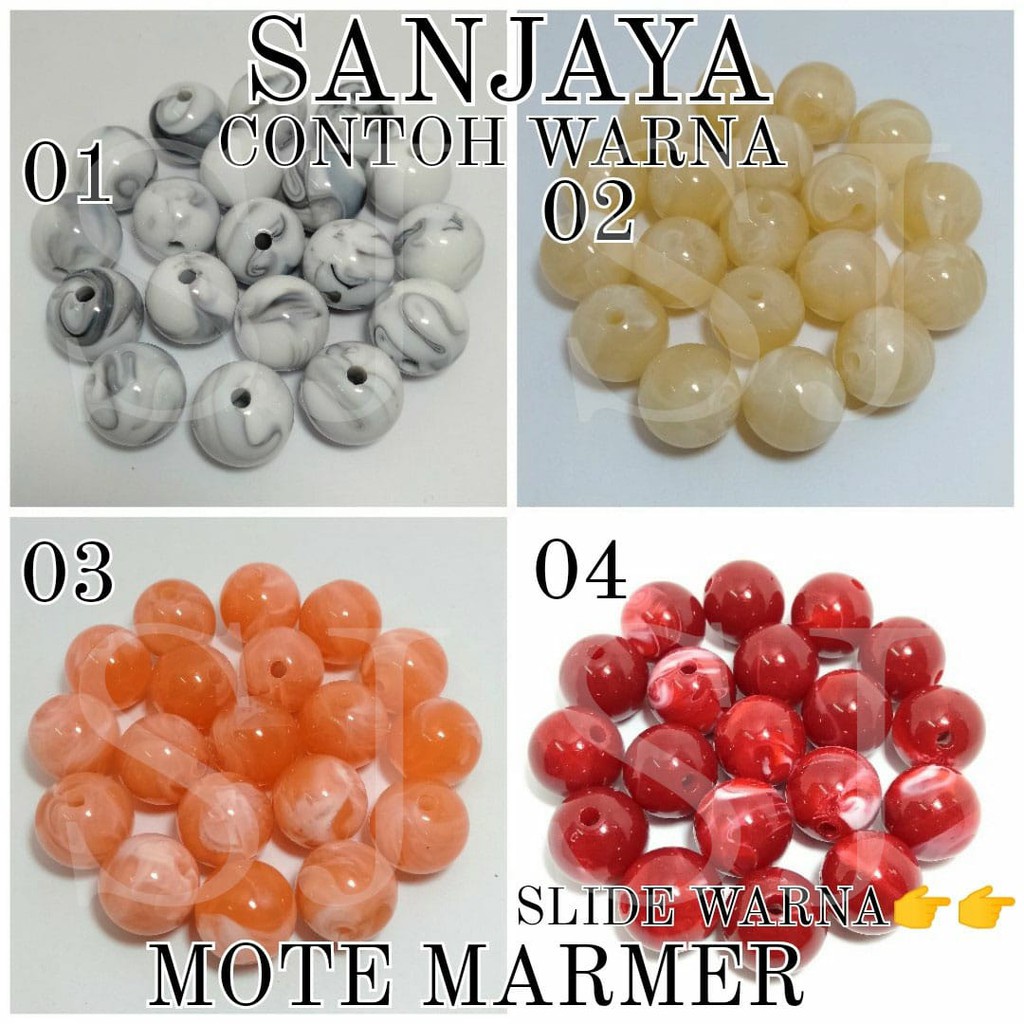 MOTE MARMER / MANIK MOTIF MARMER / MANIK CORAK MARMER BULAT / MANIK MARMER BULAT / MOTE MARMER 14MM 06