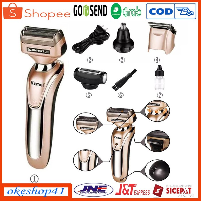 Kemei Clipper KM 1622 Alat Cukur Rambut Kumis Jenggot Sistem Cas