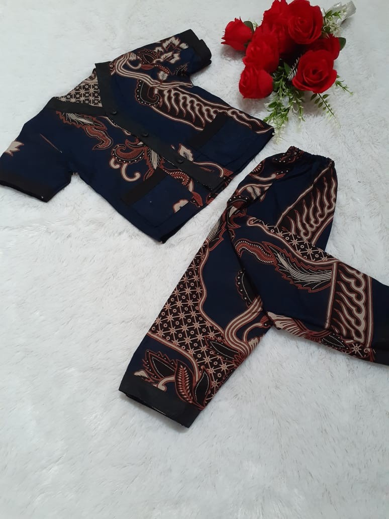 Setelan Batik Anak Baju Tidur Anak Motif Elegan,usia 1-5 Tahun Laki-laki, Perempuan.
