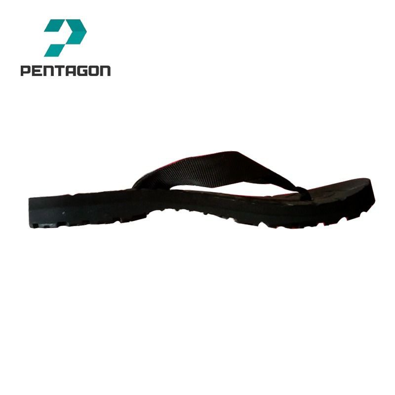 Pentagon [TIGER] Sandal pria japit hitam polos/sandal outdoor/sandal hiking cowok/Sendal jepit gunung