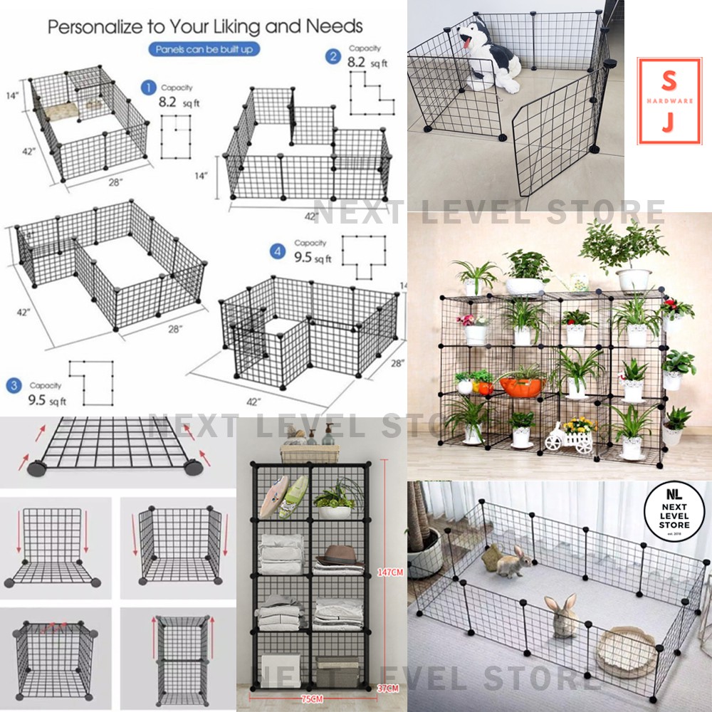 DIY Kandang Pagar Besi Hewan 6 / 8 / 10 / 12 pcs Kucing Anjing Kura Reptil - PILIH DI VARIASI - ORIGINAL SJHARDWARE