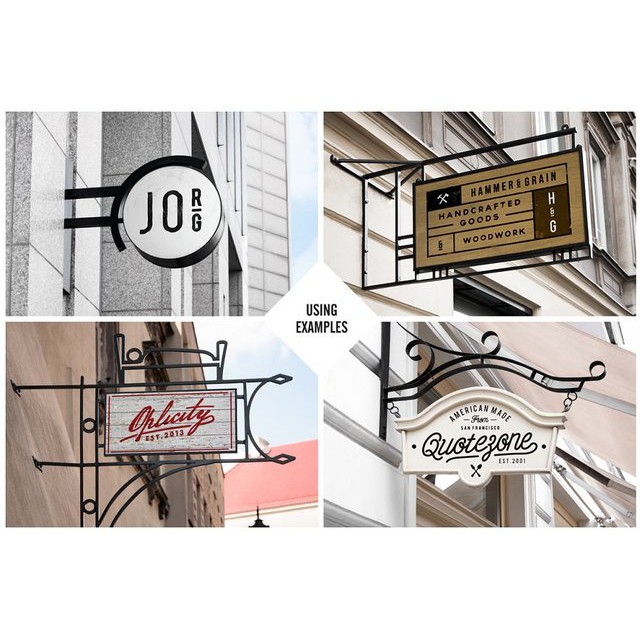 10 Signs Mockup Restaurant &amp; Coffee - Photoshop - Business Branding