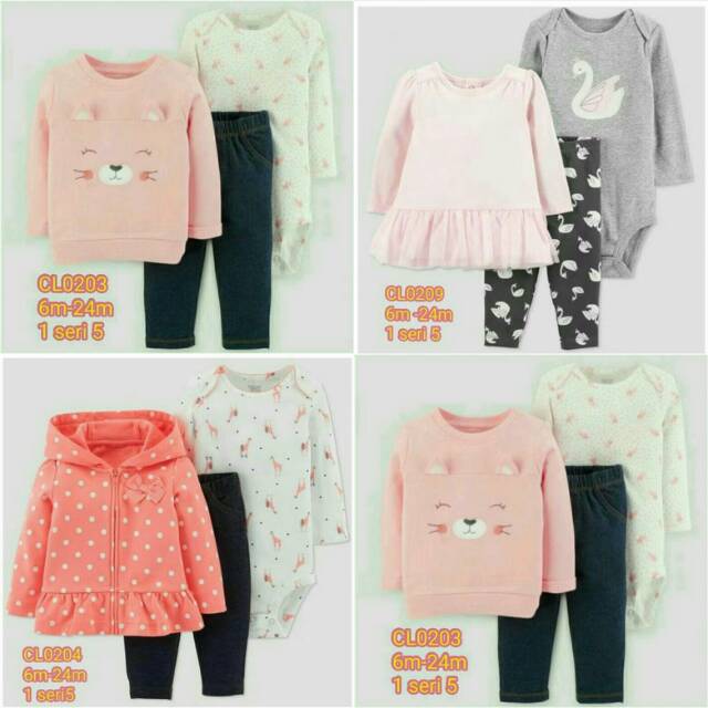 set 3in1 catell love/ baju bayi import/ set jaket bayi/ set jumper bayi