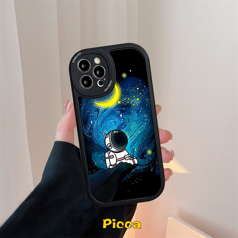Kartun Trendy NASA Starry Sky Astronaut Case Realme C53 C30 C31 C35 C21Y C25Y 8 8i 9i C15 C25 C12 C25s C11 C17 GT Master Edition C20A C3 C21 C20 5i 6 5s 5 6s 8Pro 6i Soft Cover
