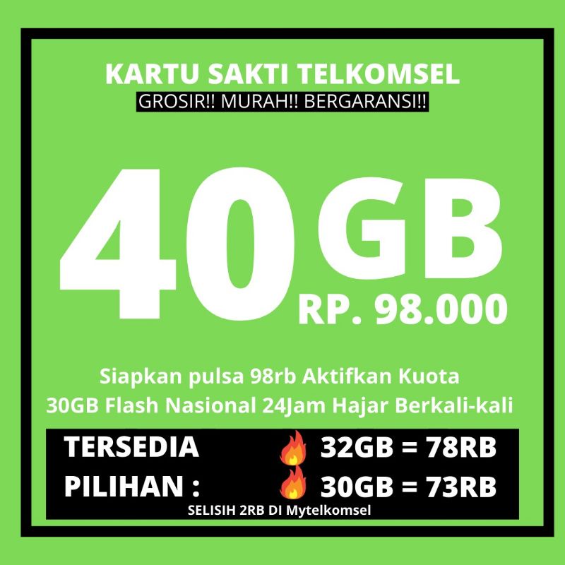 Kartu Sakti 40GB Combo MAX Telkomsel Sakti AS Loop