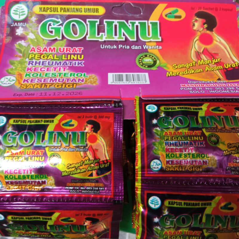 HERBAL GOLINU berkhasiat mengobati asam urat rheumatik pegal linu nyeri sendi kolesterol susah tidur
