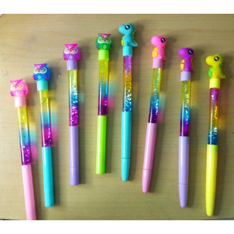 

[Ai's] Pulpen Karakter Dinosaurus / Pulpen karakter Owl / pen karakter fancy Glitter / Pena lucu
