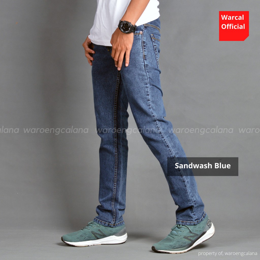 Celana Jeans Panjang Sandwash Blue Softjeans