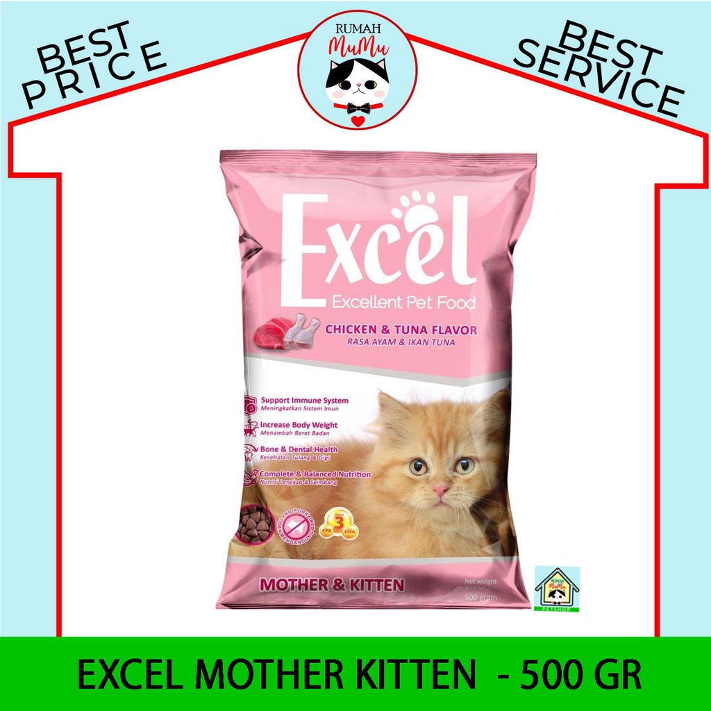 MAKANAN KERING EXCEL MOTHER KITTEN 500 GR