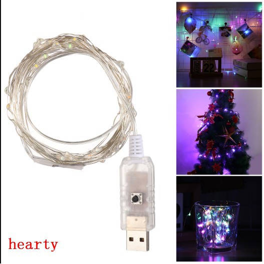 Hearty 50 100led Usb Kawat Tembaga Xmas Peri String Cahaya 8 Mode