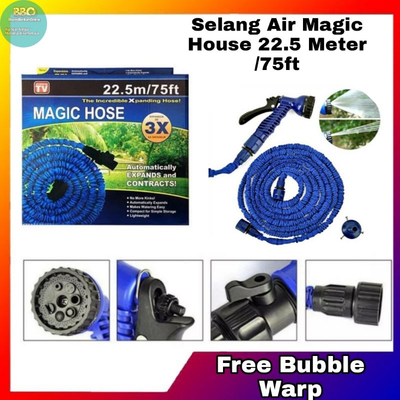 Selang Magic Hose 22.5m 75ft Semprotan Air Gun Sprayer 22,5 Meter Alat Semprot Shower Jet Kran Taman