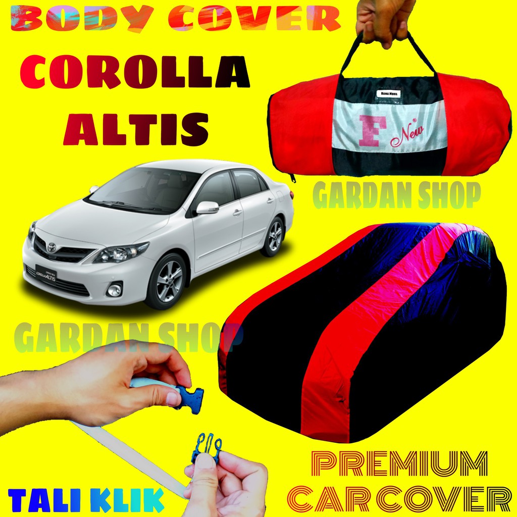 Body Cover COROLLA ALTIS Sarung Strip MERAH Penutup Bodi Mobil Toyota Corolla Altis PREMIUM Cover