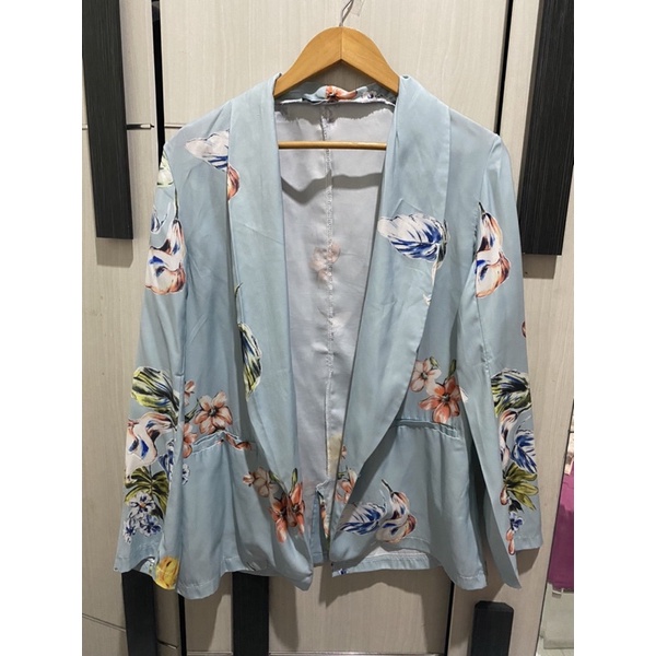 preloved blazer flower blue lookalike Zara