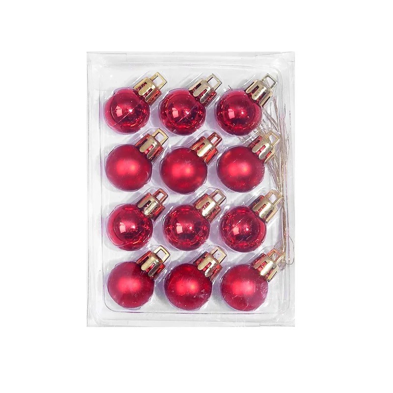 HIASAN BOLA NATAL MINI KECIL LUCU Polos 2cm Box isi 12 SHINY Dekorasi CHRISTMAS TREE DECORATION BALL