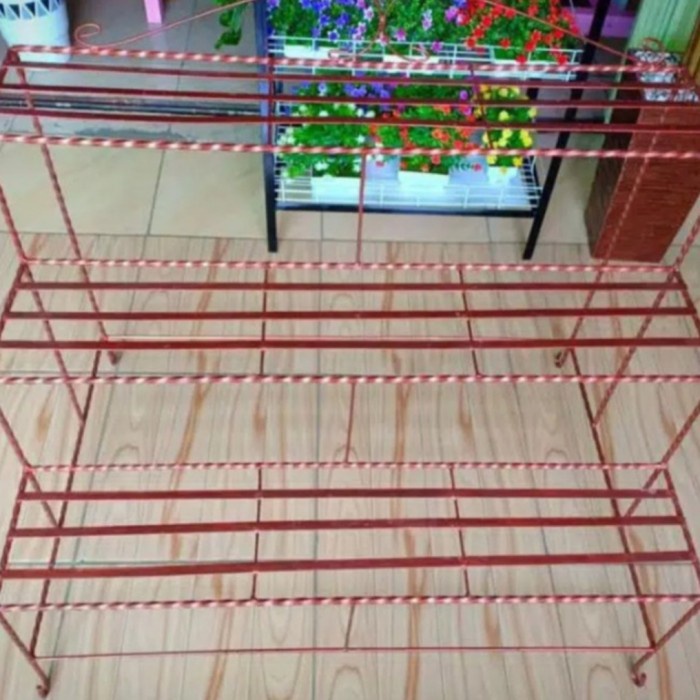 Rak Tanaman - Rak Pot Besi 3 Susun Tanaman Hias , Tembaga