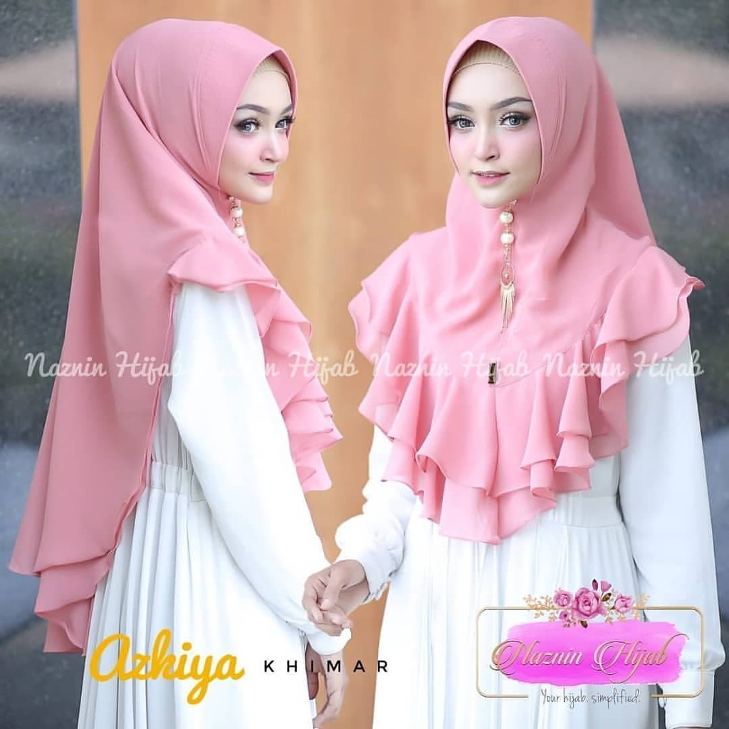 Hijab jilbab Khimar Syari Terbaru Azkiya Rempel Termurah