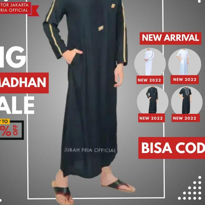Big Sale Jubah Pria Gamis Pria Cowok Laki Laki Dewasa Lengan Panjang Al Haramain Baju Jubah Putih Pria Dewasa Lengan Pendek Hitam Habib Polos  2022-1