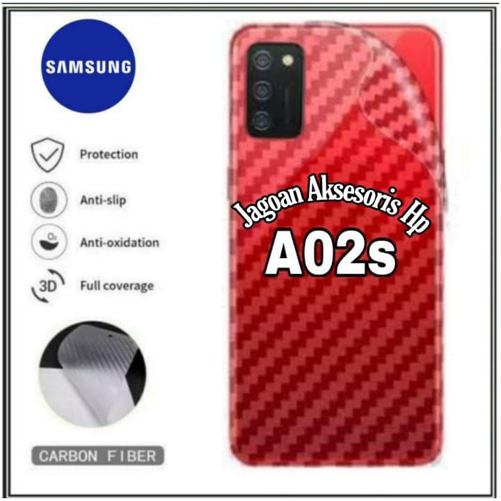 GARSKIN Sticker Carbon Samsung A02s 6.5 Skin Carbon Transparan Fiber Protection Back Sticker Carbon