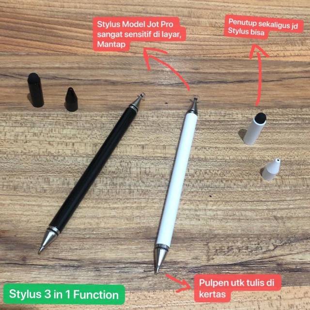 3in1 STYLUS PEN CAPACITIVE TOUCH SCREEN IPHONE IPAD TABLET ANDROID MODEL SEPERTI JOT PRO