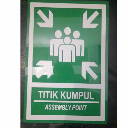 

sign board acrylic titik kumpul uk 20x30, sign label akrilik 20x30 titik kumpul