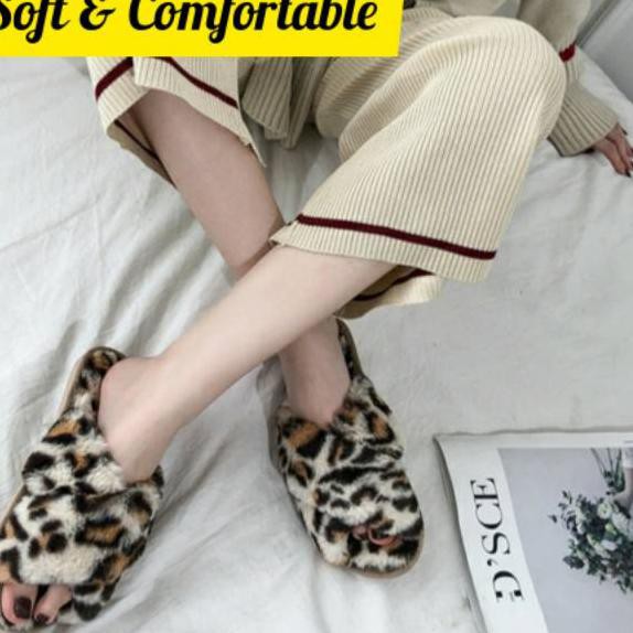  HARGA GROSIR Sandal  Bulu  Wanita Model Arya Faux Fur 