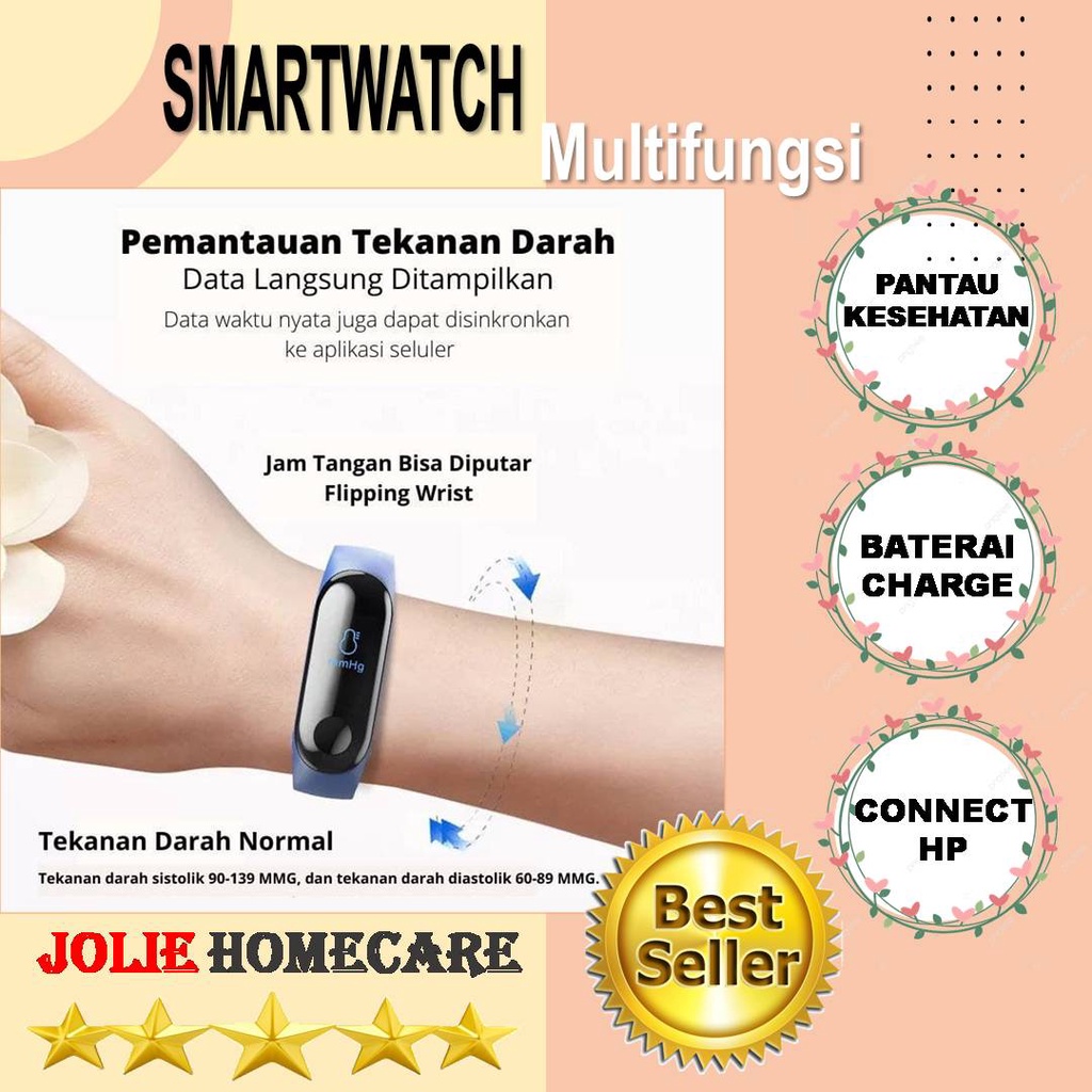 New Jam Tangan Smart Watch Digital Olahraga Penghitung Kalori Detak Jantung Pria Wanita