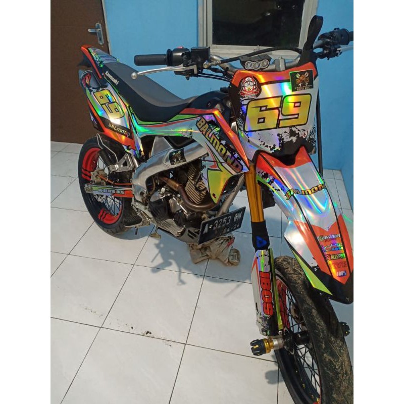 Dekal sticker Decal motor DTRACKER.GORDON .KLX 150 FULL CROME PELANGI