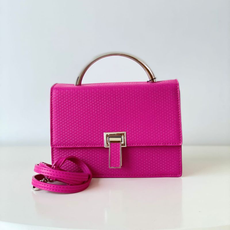 P438 Tas Wanita Import Pedro Artemis Leather Top Handle Bag