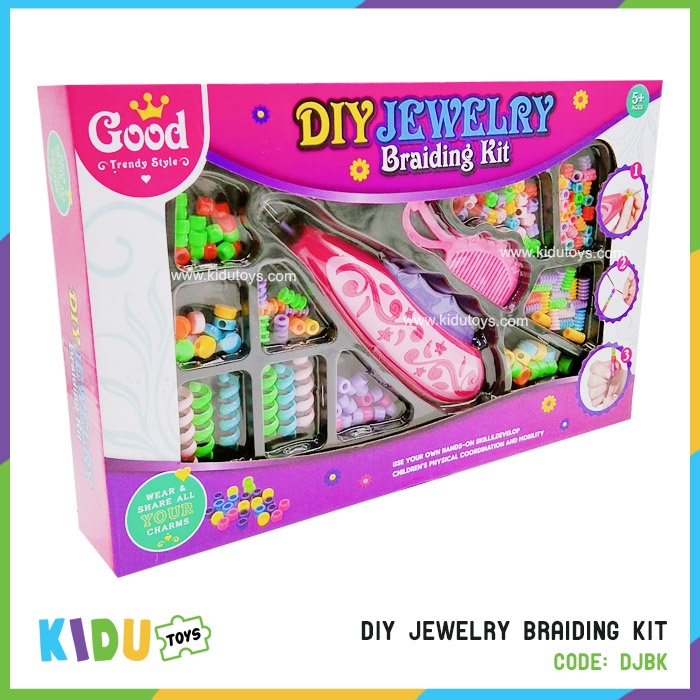 Mainan Anak Perempuan Perhiasan DIY Jewelry Set Braiding Kit Kidu Toys