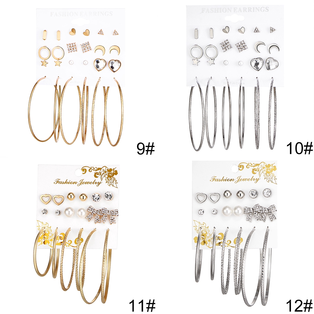 YEEZII Set Anting Tusuk Mewah Bahan Metal + Mutiara untuk Hadiah Wanita