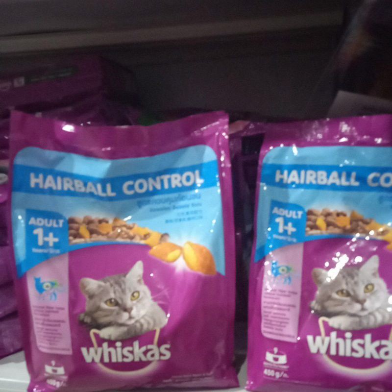 makanan kucing whiskas hairball control 450g freshpack