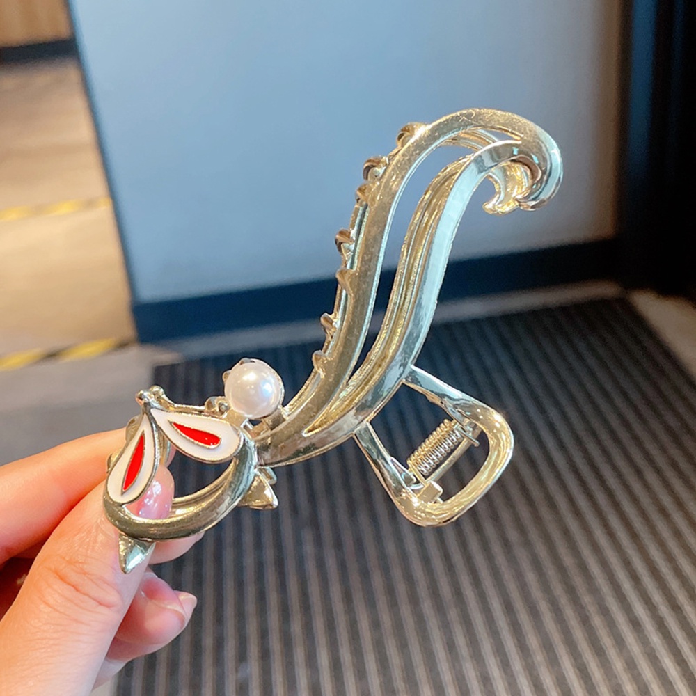 【COD Tangding】Jepit Rambut Model Ikan Hiu Bahan Metal Gaya Korea Untuk Wanita