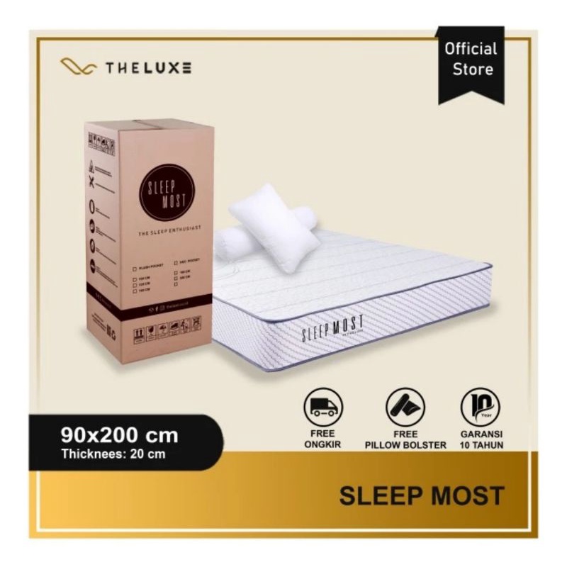 Jual Kasur Spring Bed In A Box Sleepmost STD 90 Single The Luxe