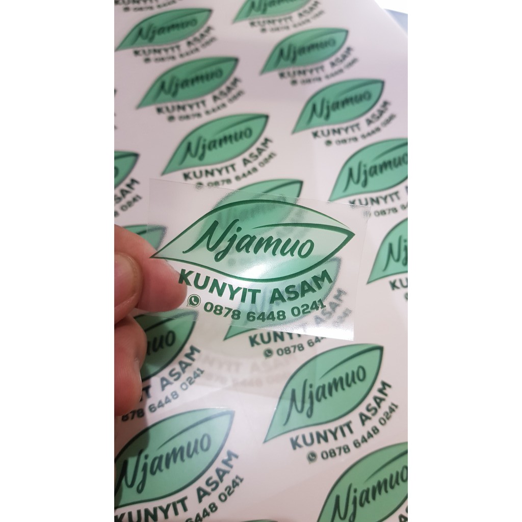 

STIKER LABEL MIN ORDER 2 LEMBAR,BAHAN VINIL SUSU/TRANSPARAN 1HARI JADI