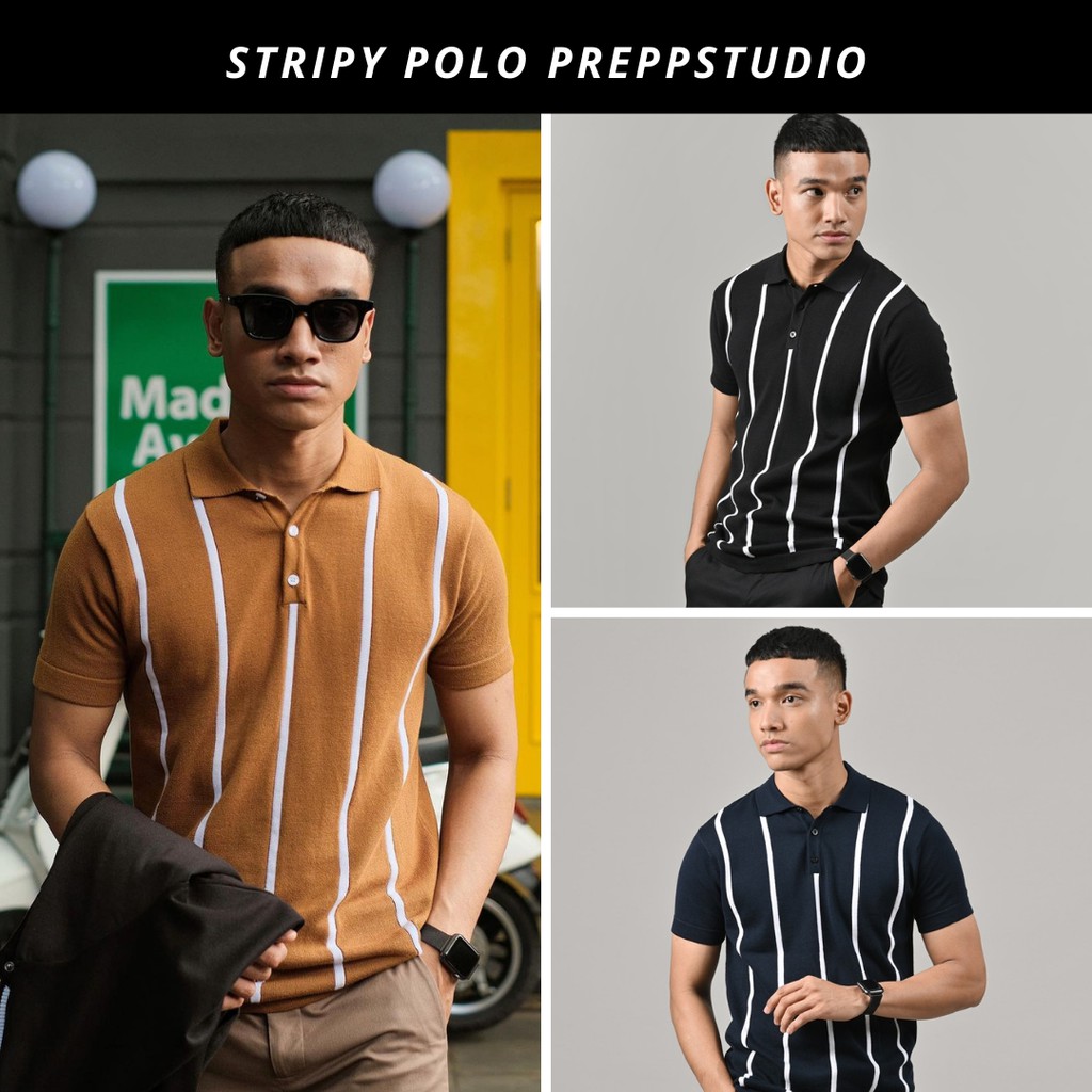 Kaos Polo Pria Premium Preppstudio Stripy Polo Original
