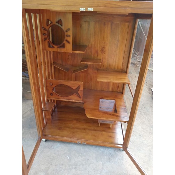 Kandang Kucing Kayu Jati