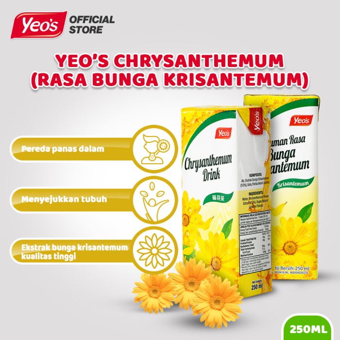 

LAINNYA-KEMASAN-MINUMAN- YEO'S CHRYSANTHEMUM TETRAPAK 250ML - 6 PCS -MINUMAN-KEMASAN-LAINNYA.