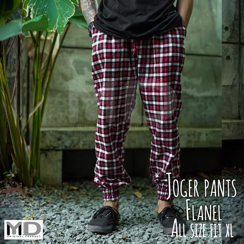 Celana Joger Tartan Premium Nyaman Dipakai - Celana Tartan Panjang Flanel Kotak Kotak Pria